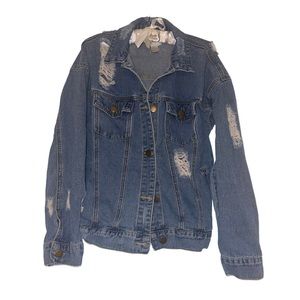 Distressed Women’s Denim Jean Jacket